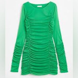 H&M ruched mini  mesh dress